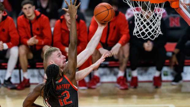 Nebraska's Rienk Mast scored a team-high 34 points and had 10 rebounds.